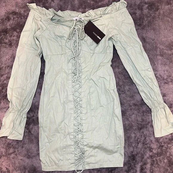 fashion nova sage green dress Dark Green Mother of The Bride Dress With Long Sleeves - main image 0